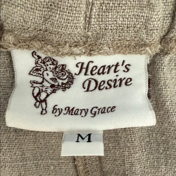 Hearts Desire by Mary Tan/grey Linen Pants with Ruffle Hem. Size medium - Picture 7 of 7
